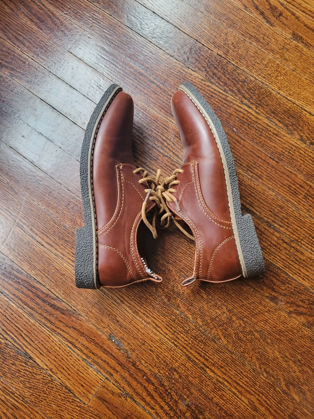 Deer Stags Boys Brown Memory Foam Lace Up Oxford Dress Shoes Classic Size 1.5M
